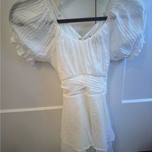 Katie J NYC White Puff Sleeve Dress